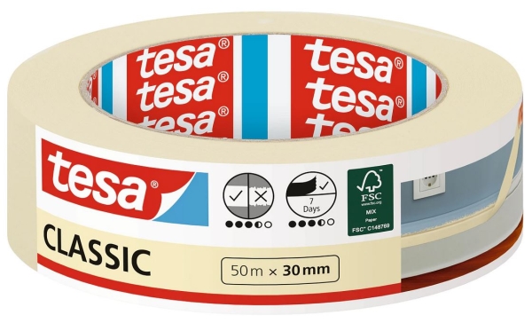 TESA CLASSIC, Beige, Skyddande, Reparation, 50 m, 30 mm, 0,14 mm, 1 styck | Rutter och fästanordningar - Isolerande tejp | GameStuff