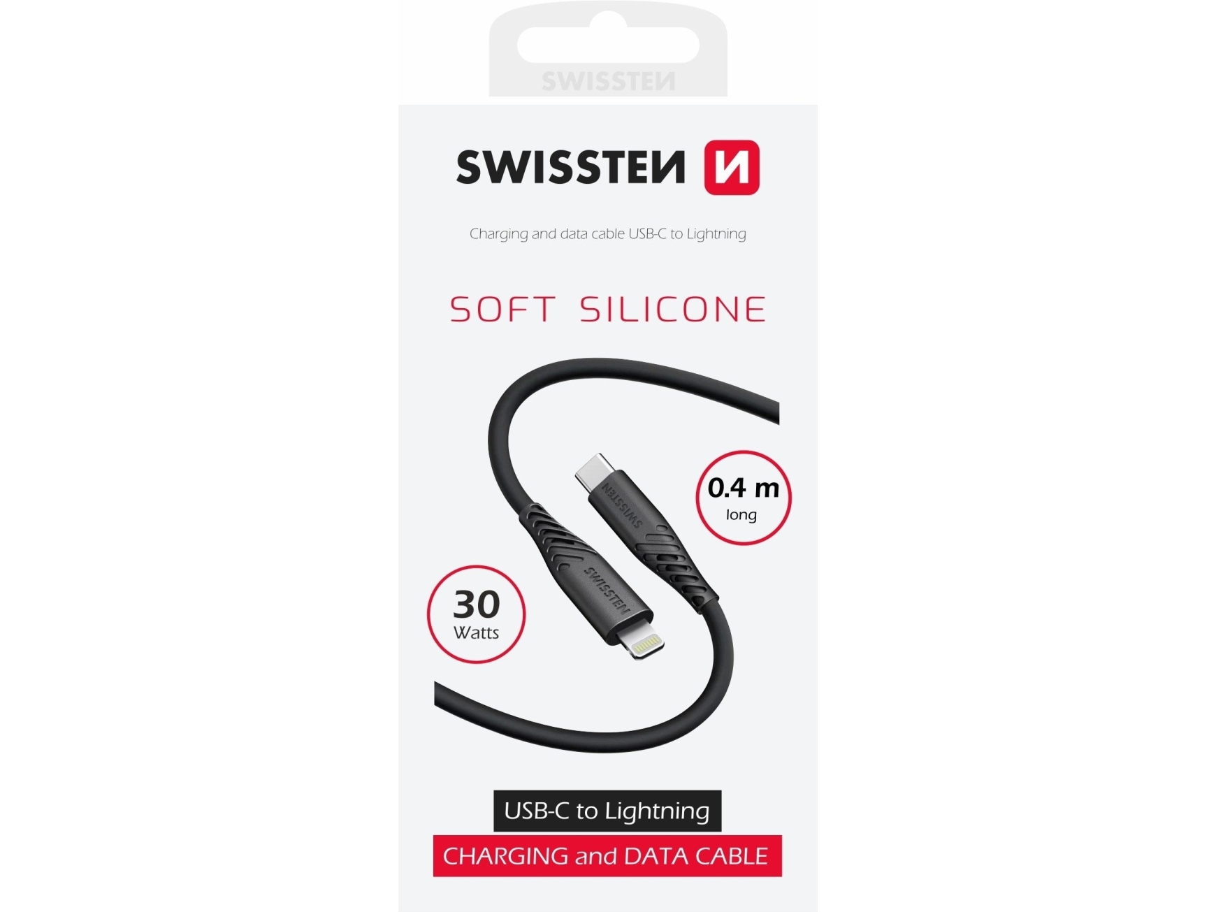 Usb-Kabel Swissten Usb-C - Lightning 0,4 M Schwarz