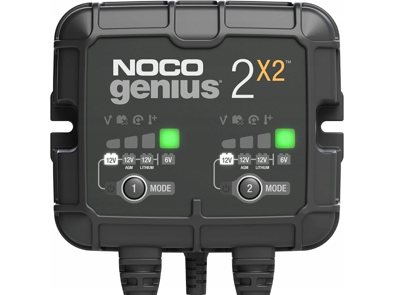 Noco Genius 2X2 Batterioplader til 6V og 12V 4000mA (Wet, Gel, MF, CA, EFB, AGM, & Lithium-Ion) | Bilvård & Biltillbehör - Säkerhetsutrustning för Bilen - Batteri underhåll | GameStuff