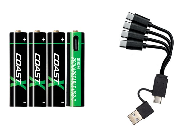 COAST ZITHION-X - Batteri 4 x AAA - Li-Ion - 750 mAh - 0.94 Wh | EL Artiklar - Batteri - Uppladdningsbara batterier | GameStuff