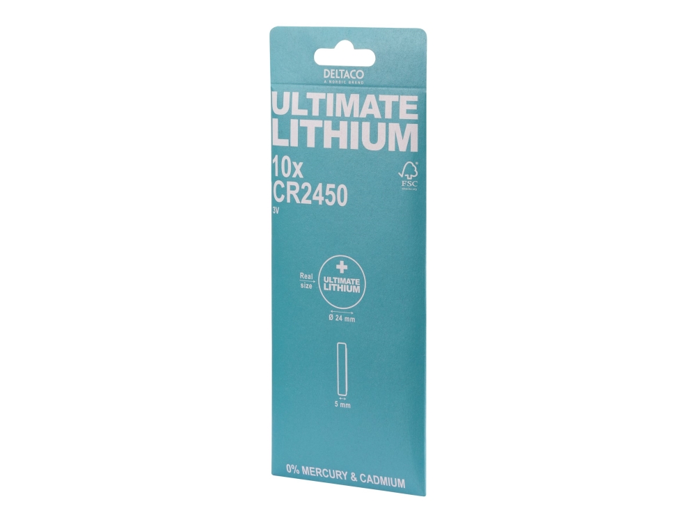 DELTACO Ultimate - Batteri 10 x CR2450 - Li - 590 mAh | EL Artiklar - Batteri - Knappcell batteri | GameStuff