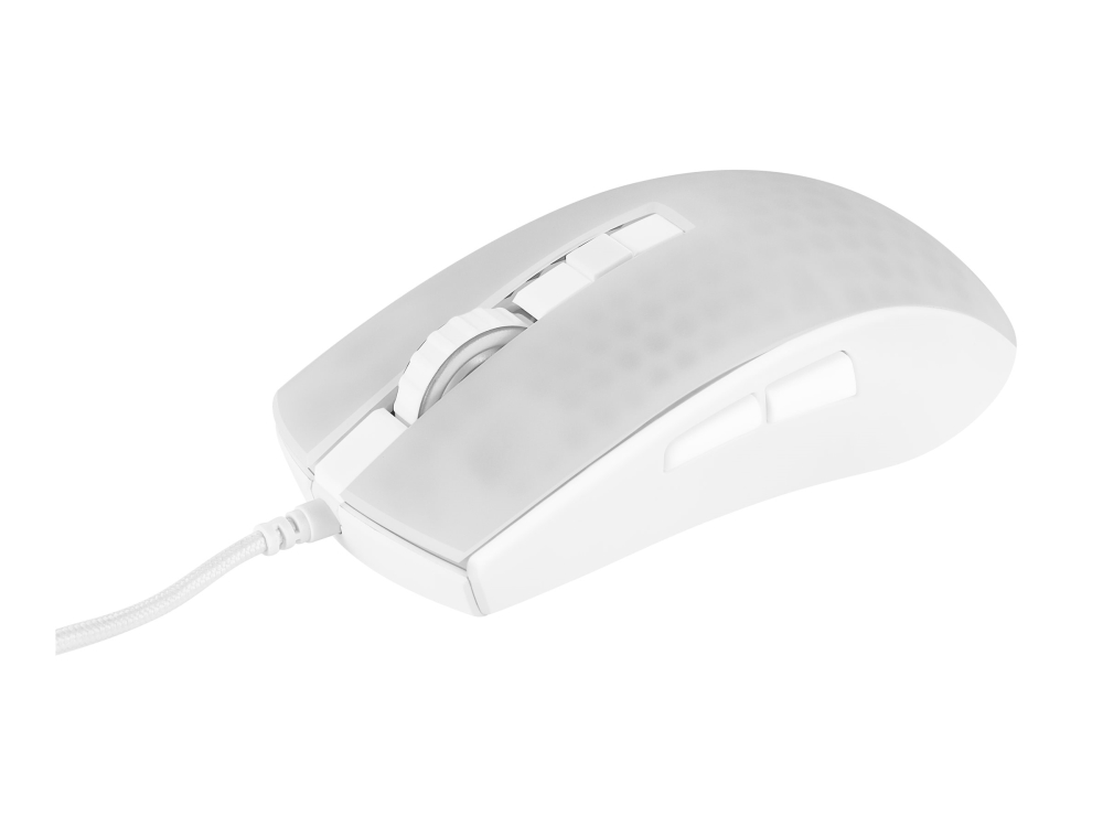 Deltaco Gaming Wm87 - Mus - Ultra-Let, Rgb - 6 Knapper - Kablet - Usb - Semi-Transparent, Hvid
