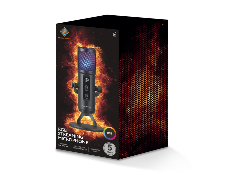 Deltaco Gaming Gam-171 - Mikrofon - Usb - Sort