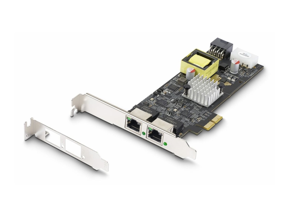 Startech 2-Port 2.5Gbps PoE Network Card, Intel I225-V, 802.3af/at - Netværksadapter - PCIe 2.0 x2 - 10M/100M/1G/2,5 Gigabit Ethernet x 2 - sort