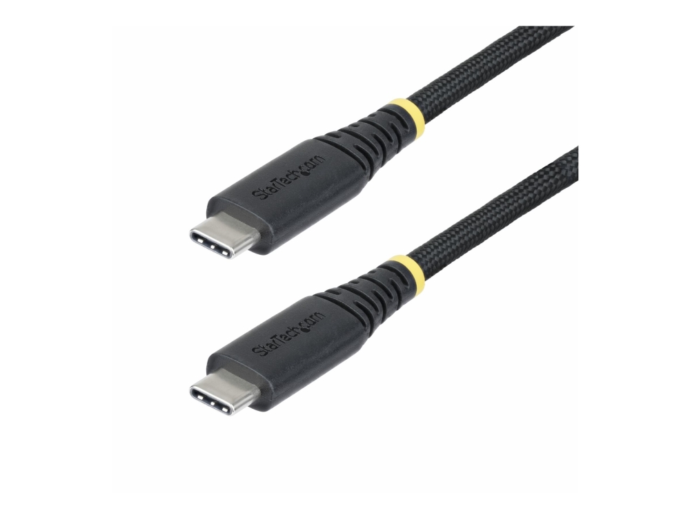 StarTech 3m USB-C Charging Cable, 240W, Silicone Jacket w/Braid - USB-kabel - USB-C (han) til USB-C (han) - USB 2.0 - 48 V - 5 A - 3 m - forlænget strømrækkevidde (EPR), USB Power Delivery (240 W) - sort