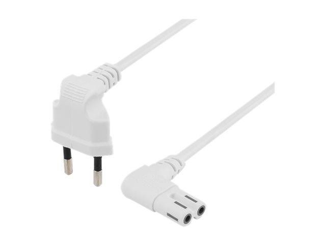 DELTACO DEL-109BV - Strömkabel - Europlug (hane) till ström IEC 60320 C7 - 250 V - 2,5 A - 5 m - vit | EL Artiklar - Kablar och ledningar - Förlänga kabel och trådar | GameStuff
