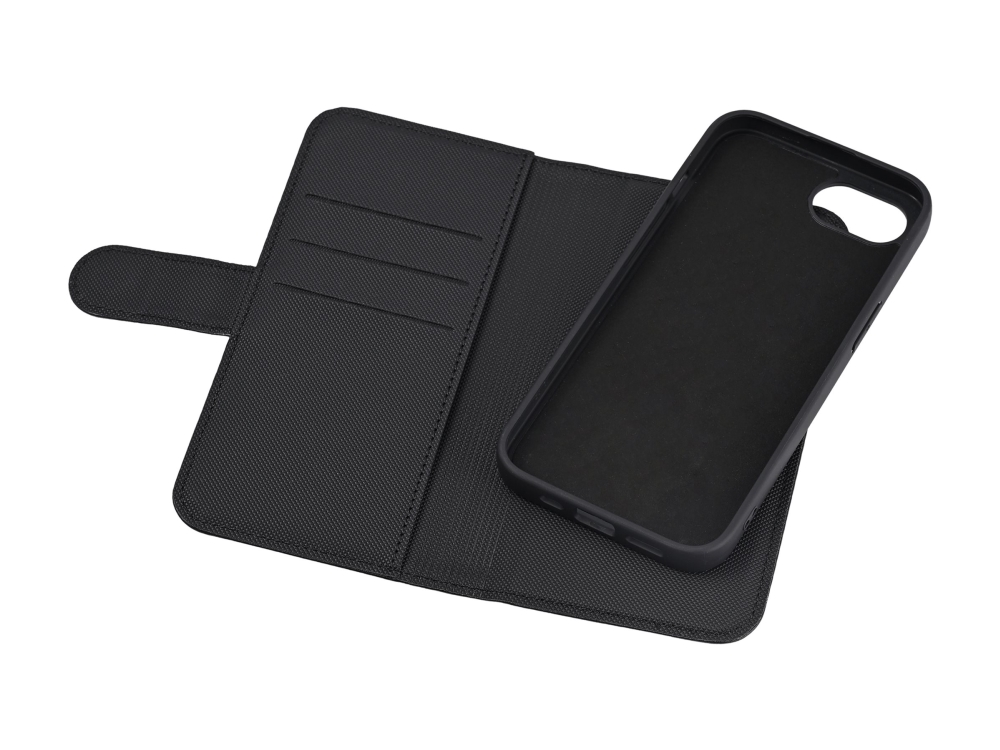 DELTACO - Vikbart fodral för mobiltelefon - 2-i-1, magnetisk - MagSafe-kompatibilitet - konstläder, PU-läder (termoplastisk polyuretan + polykarbonat) - svart - för Apple iPhone 16e | Tele & GPS - Mobil tillbehör - Skydd & Väskor | GameStuff