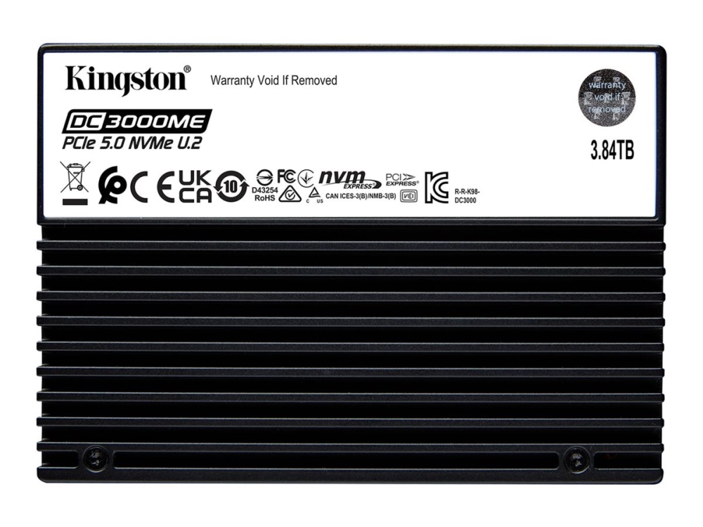 Kingston DC3000ME - SSD - Enterprise - krypterat - 3.84 TB - inbyggd - 2.5 - U.2 PCIe 5.0 x4 (NVMe) - 256 bitars AES - TCG Opal Encryption 2.0 | Datorkomponenter - Hårddisk & Lagring - SSD | GameStuff