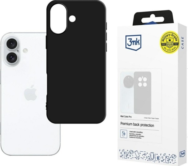 3Mk Matte Case Pro Für Iphone 16 - Schwarz Matt