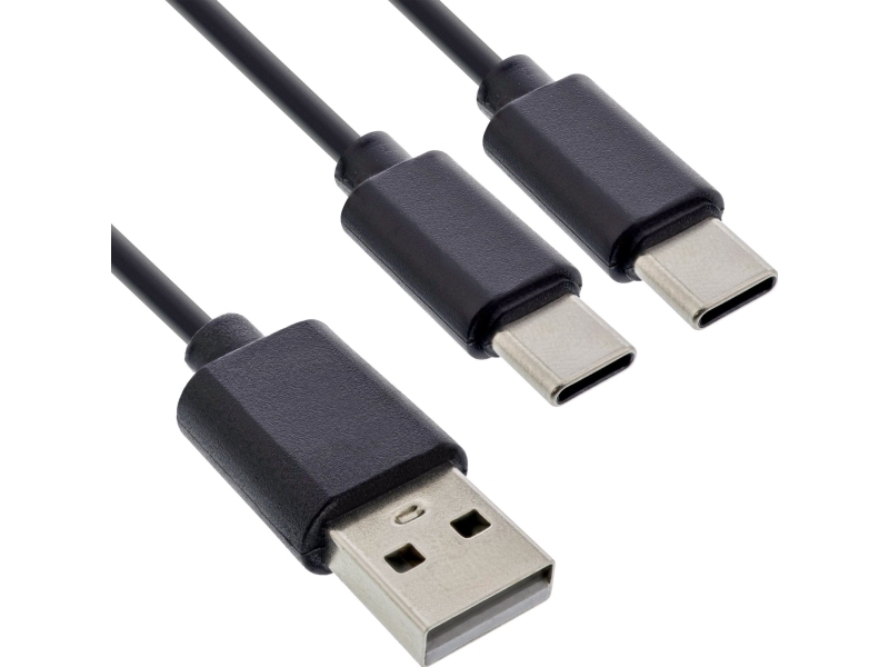 Usb-Kabel Vision Usb-A - 2X Usb-C 2 M Sort