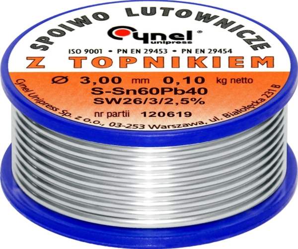 Blow Lötmetall Mit Fluss Cynel Sn60pb40 Sw26 3,00 Mm 100 G
