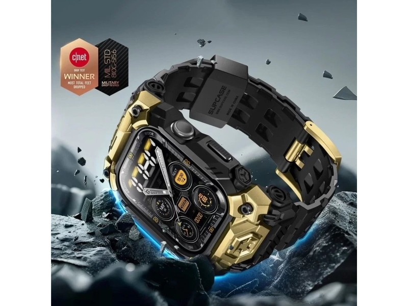 Etui Z Paskiem Do Apple Watch 10 (46Mm) Czarno-Złote Supcase Unicorn Beetle Ore