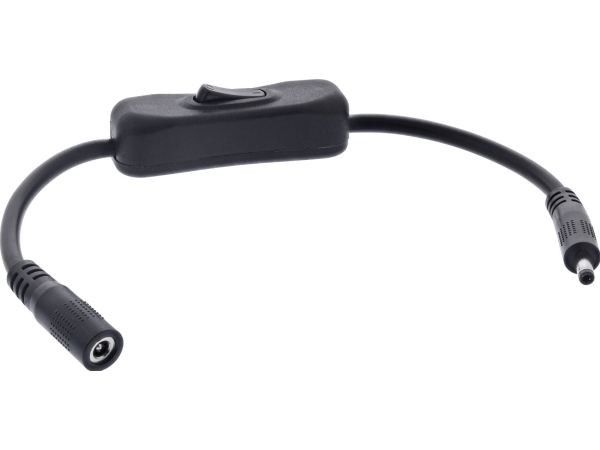 Inline Dc-Kabel Med Omskifter, Dc St/Bu 4,0X1,7Mm, Awg 18, Sort, 0,20M