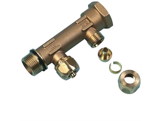 Verteilerrohr 15Mm 2 Ausgänge Mit Verbinder