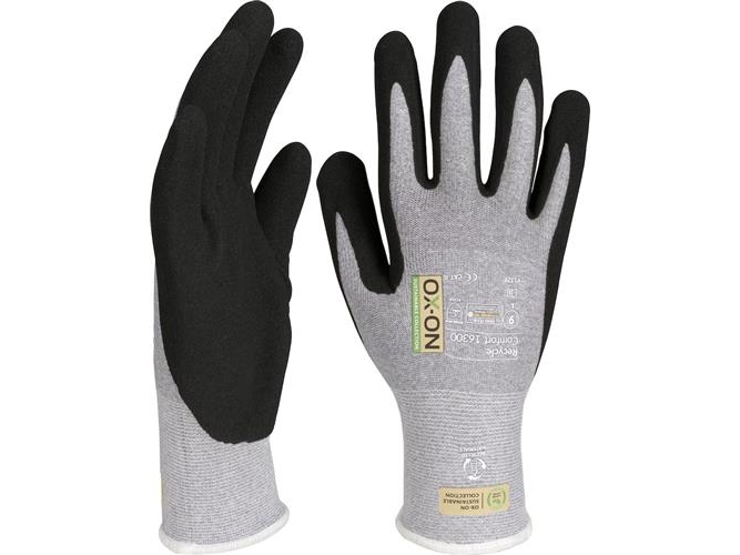 OX-ON flexhandske storlek 8 - Comfort 16300 Recycle, slitstark med nitrilbeläggning | Färg & Tillbehör - Tillbehör - Handskar | GameStuff
