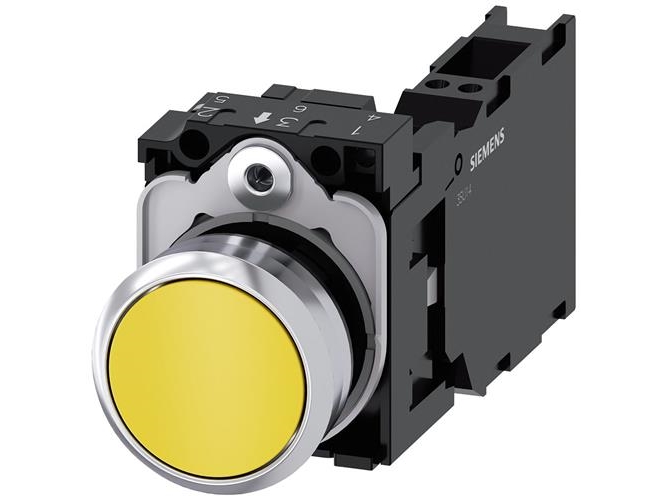 Drucktaster 22Mm Rund Mit Hoher Gelber Kn 1No Feder