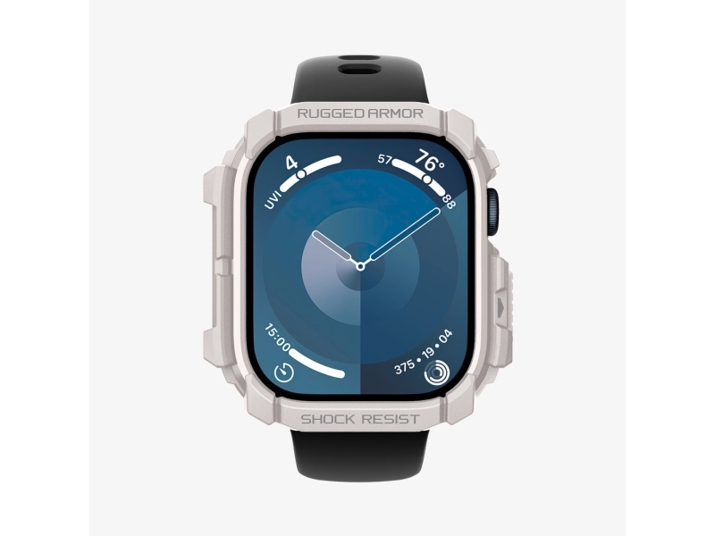 Spigen Rugged Armor, Boks, Smartwatch, Beige, Apple, Apple Watch 10 (46Mm), Termoplastisk Polyurethan (Tpu)