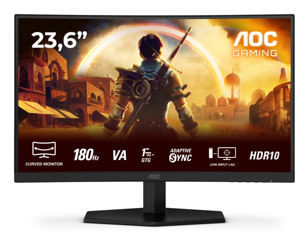 Aoc G4 C24g42e, 59,9 Cm (23.6"), 1920 X 1080 Pixel, Fuld Hd, Led, 4 Ms, Sort, Rød