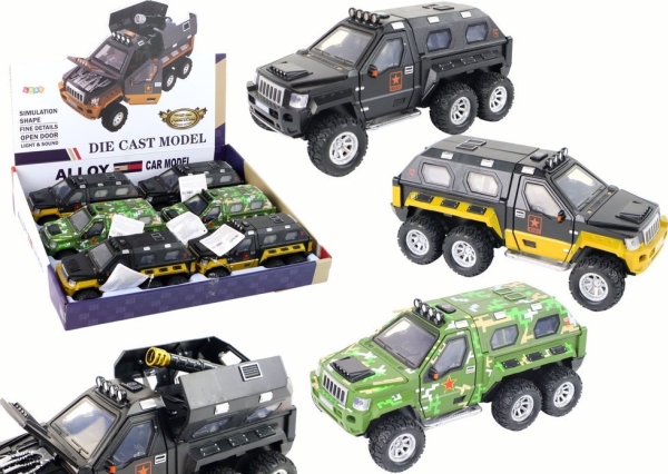 Žaislinis karinis automobilis su patranka viduje Lean Toys, 18x7x9,5 cm, 1 vnt