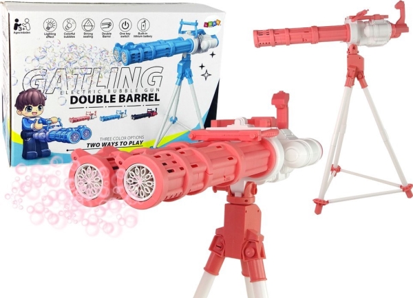 LeanToys pistolet til sæbebobler på stativ (lyserød)