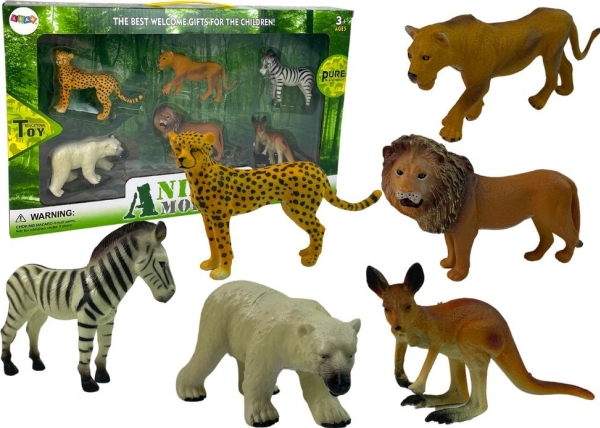 Leantoys Figur Afrika Wildtiere Känguru Zebra
