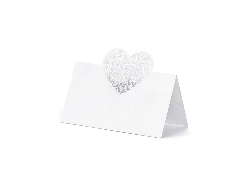 Partydubbing skyltar till stol med vit och azurblått hjärta 9x6,5 cm 10 st universell | N - A | GameStuff