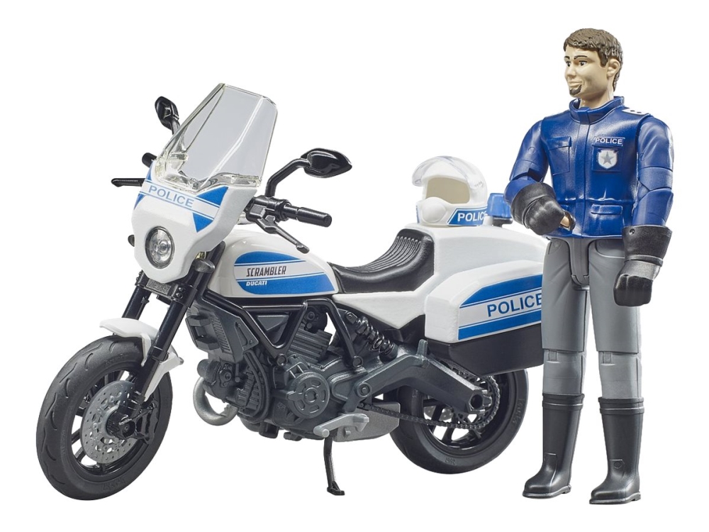 Bruder Bworld Ducati Scrambler Ft Police Motorcycle Toy