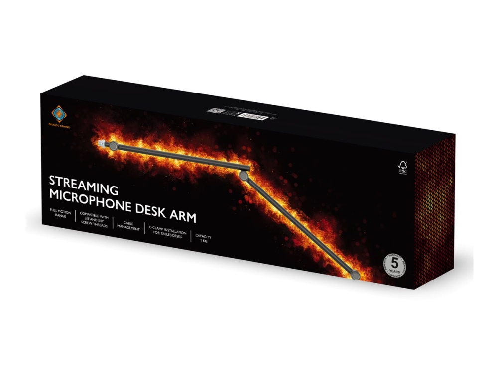 DELTACO GAMING GAM-172 - Boma-arm för mikrofon - universell streaming - svart | TV, Ljud & Bild - Hörlurar & Mikrofoner | GameStuff