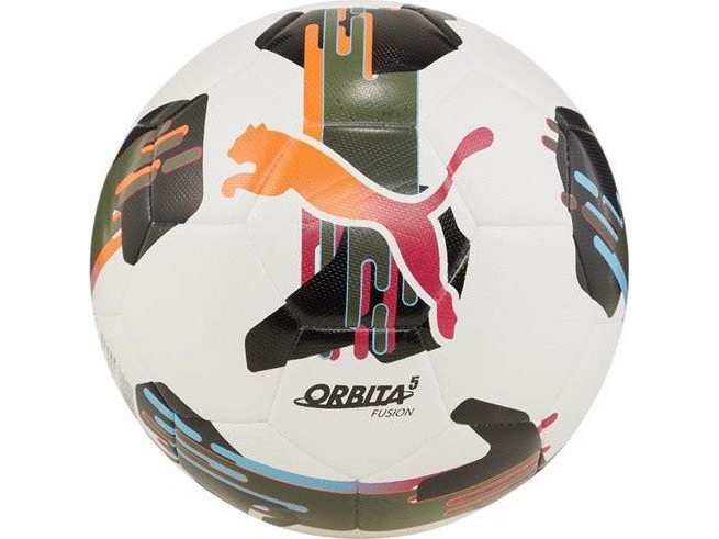 Puma fodbold Orbita 5 Fusion hvid-orange-sort 84331 01, str. 5