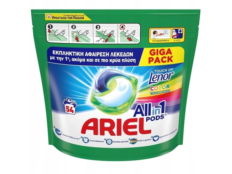 Ariel Ariel All in 1-kapsler til vask af farvede tekstiler, 54 stk