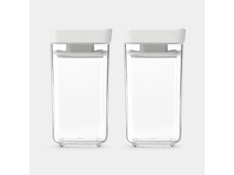 Brabantia Tasty+, Kanisteri, Suorakulmainen, 0,15 L, Vaaleanharmaa, Läpinäkyvä, Muovi, 57 mm