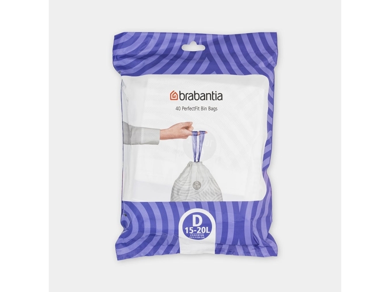 Brabantia 138164, 20 l, Vit, Plast, Kina, 545 mm, 435 mm | Rengöring - Avfallshantering - Soppåsar | GameStuff