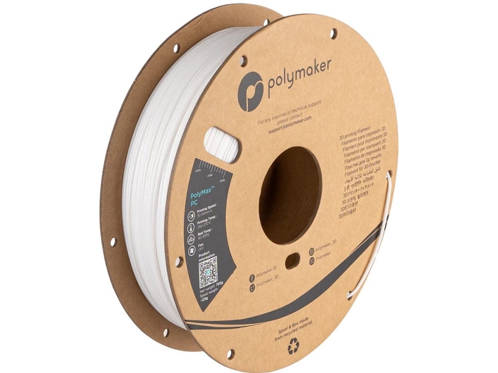 Filament Polymaker Polymax Pc 1,75Mm 0,75Kg - White}