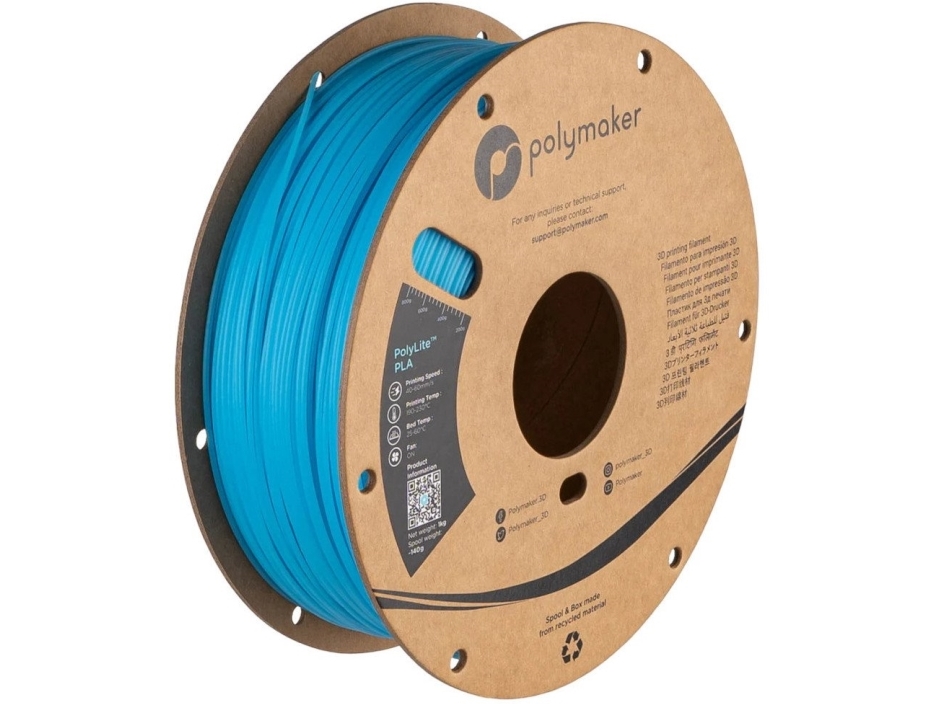 Poly Filament Polymaker Polylite Luminous Pla 1,75 Mm 1 Kg - Blå