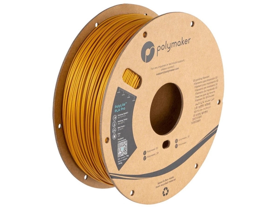 Polyfilament Polymaker Polylite Metalic Pla 1,75 Mm 1 Kg - Guld