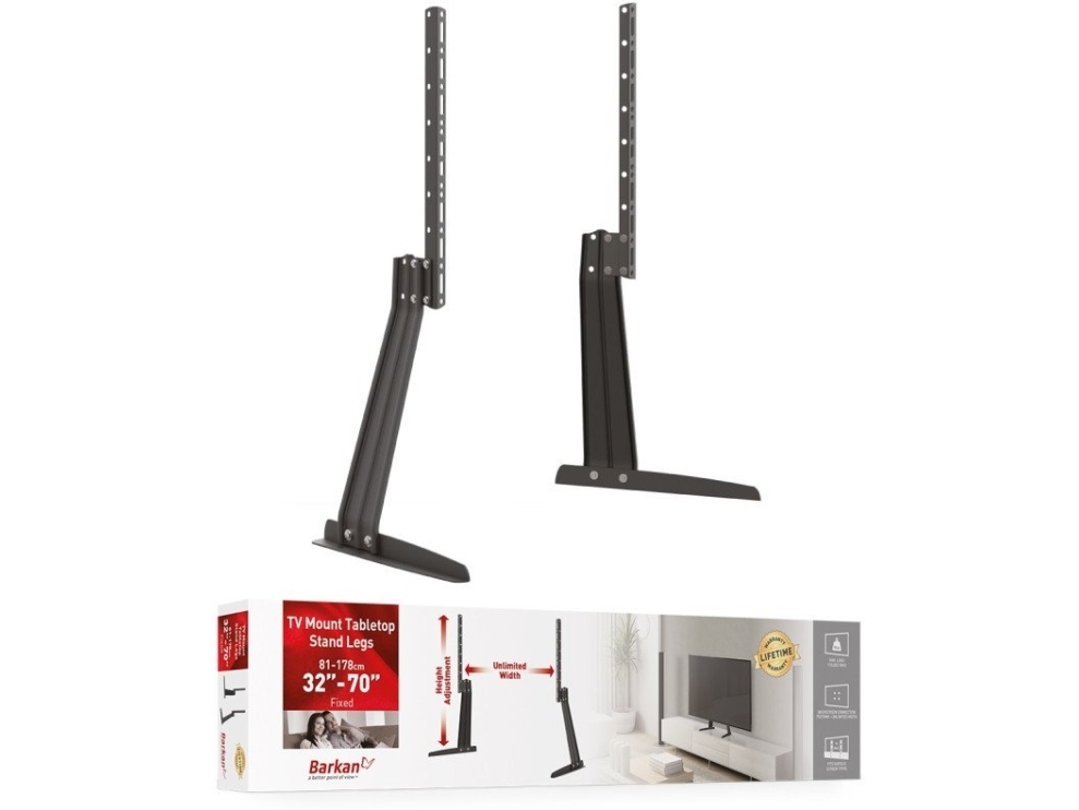 Barkan Mounting Systems S40, 33 Cm (13 Zoll), 177,8 Cm (70 Zoll), 50 Kg, 75 X 75 Mm, 800 X 400 Mm, Schwarz