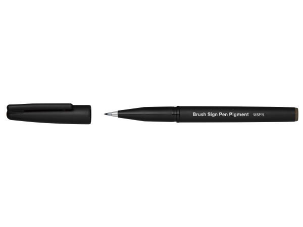 Pentel Sesp15-Spx, 1 Farver, Sepia, Penselspids, Sort, Rund, 1 Stk