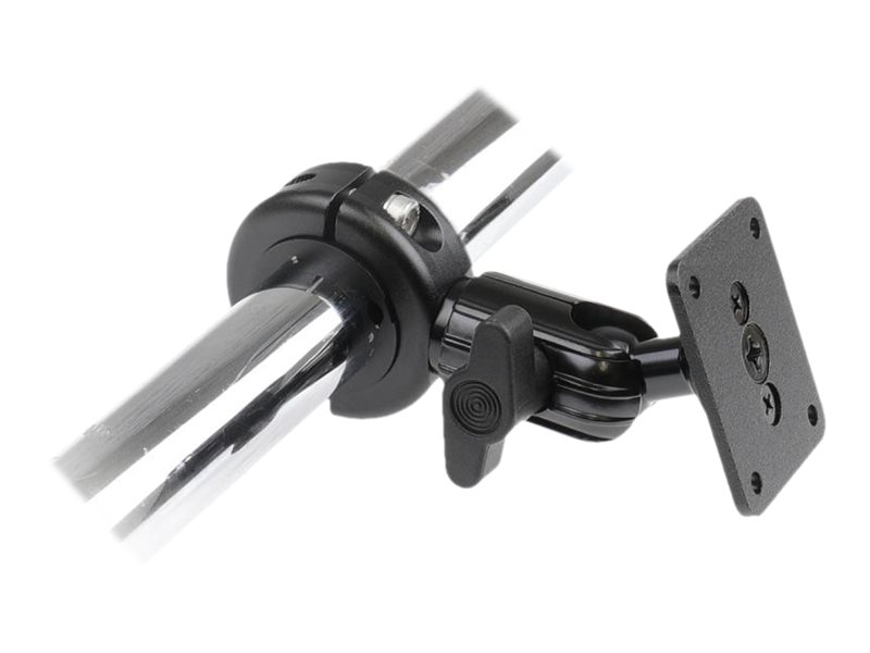Brodit - Monteringssæt (Rørmontering, Monteringsplade Med 4 Mm Amps-Huller) - Robust - Aluminium - Sort