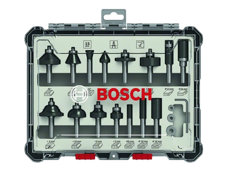 Bosch 2 607 017 472, Hartmetall, Holz, 8 Mm, Schwarz, Edelstahl, Weiß, Din En-847