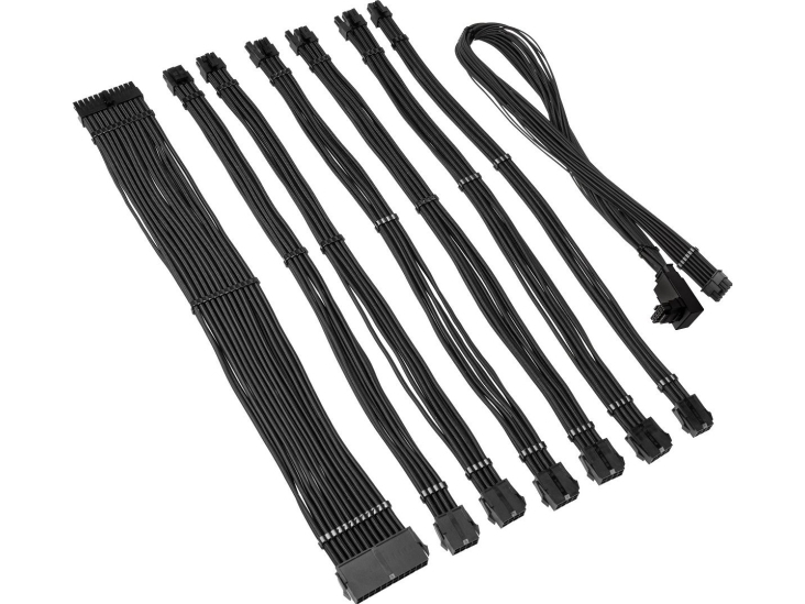 Kolink Kolink Core Pro Braided Cable Extension Kit 12V-2X6 Type 1 - Jet Black
