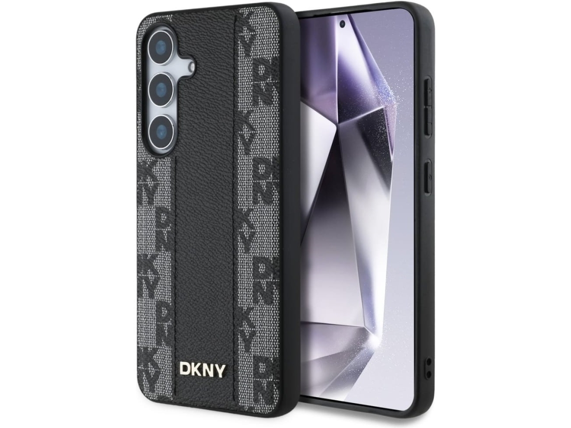 Dkny Læder Ternet Magsafe-Cover Til Samsung Galaxy S25 - Sort