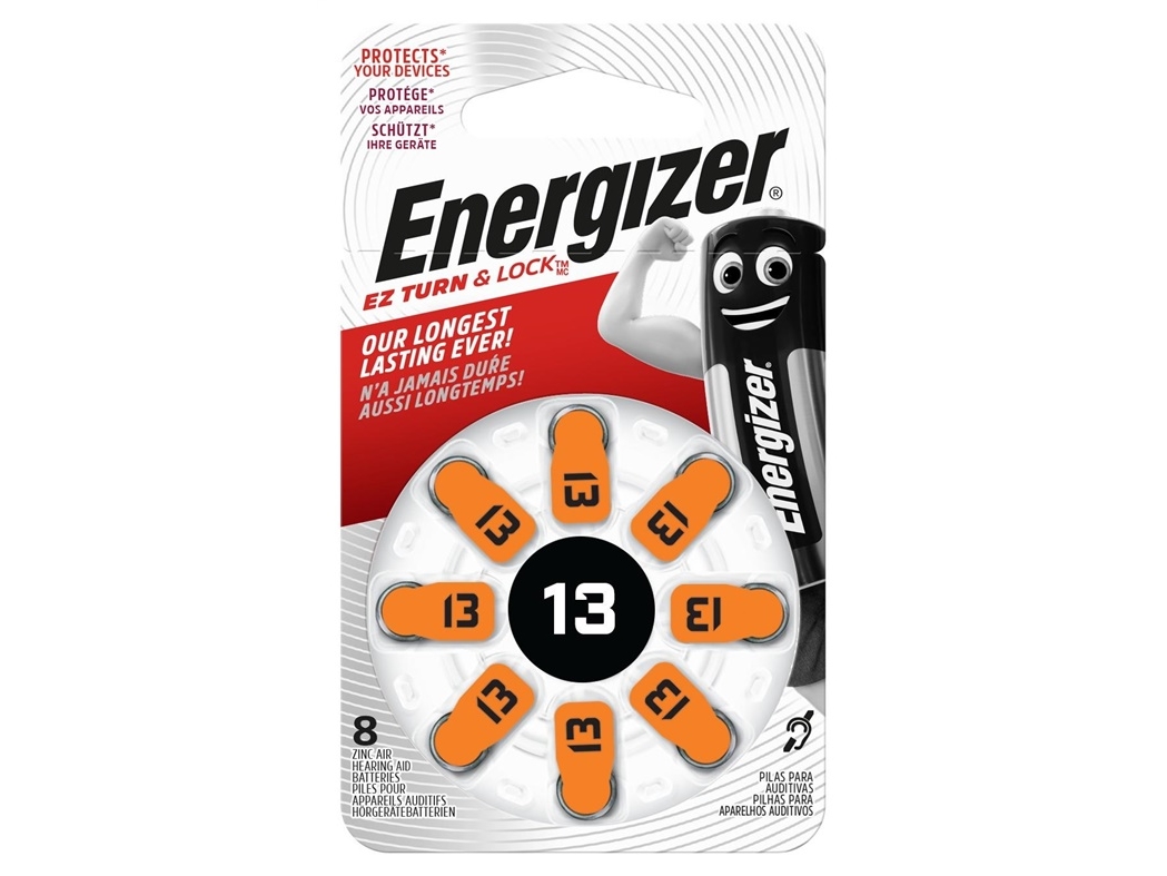 Energizer Knapcellebatteri Za 13 1.4 V 8 Stk 280 Mah Zink-Luft Hearing Aid Pr48