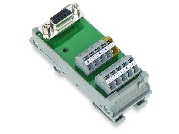 WAGO Interface modul 9 pol SUB-D til fjederklemmer, for montering på DIN skinne, klemmer 2,5mm² | EL Artiklar - Andra EL - Övriga | GameStuff