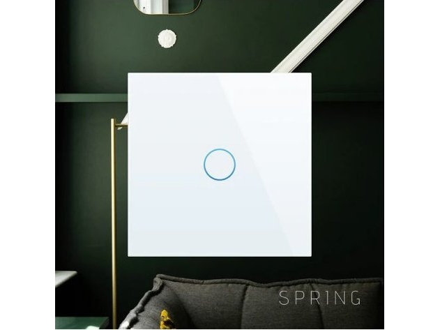 Spring Two gang, one way touch switch (baltas, glass) (WIFI) | Elektrisk utrustning - Svartavlor | GameStuff