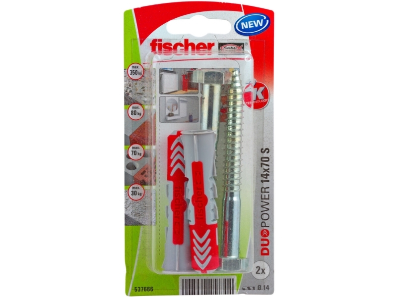 Fischer 537666 Duopower 14 X 70 S K Nv Rawplugsæt 70 Mm 14 Mm 1 Set
