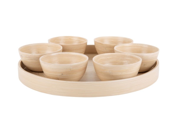 Present Time Pt4193nt, Serving Platter, Bamboo, Natural, Round, 32 Cm, 60 Mm