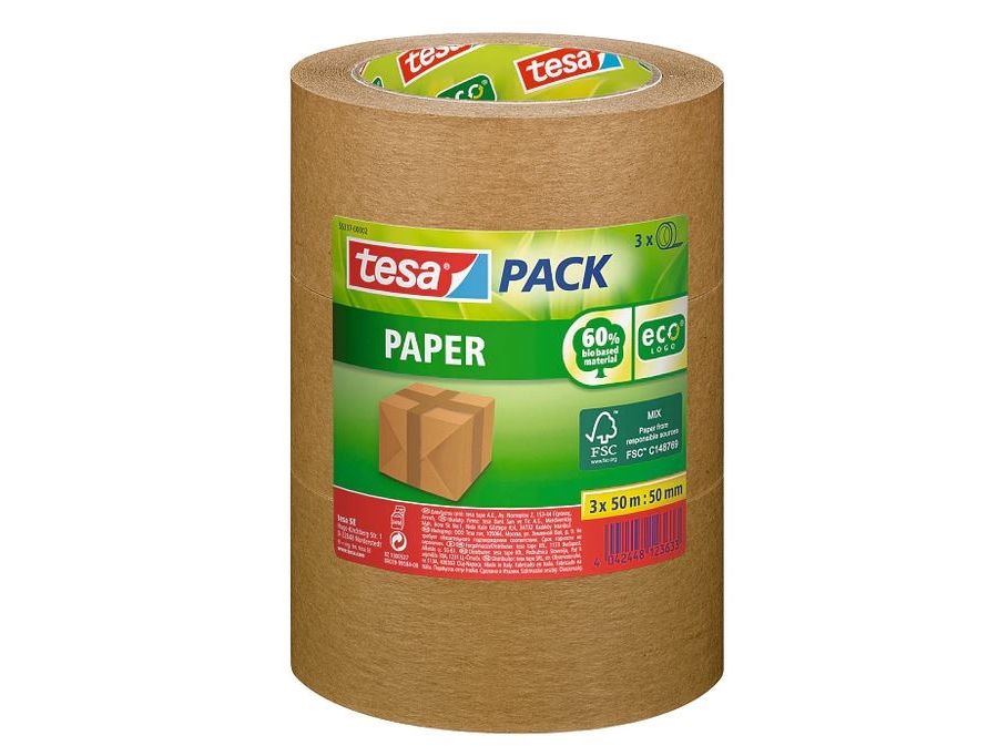 Tesa 55337, Brun, Emballage, Papir, 3%, 50 M, 50 Mm