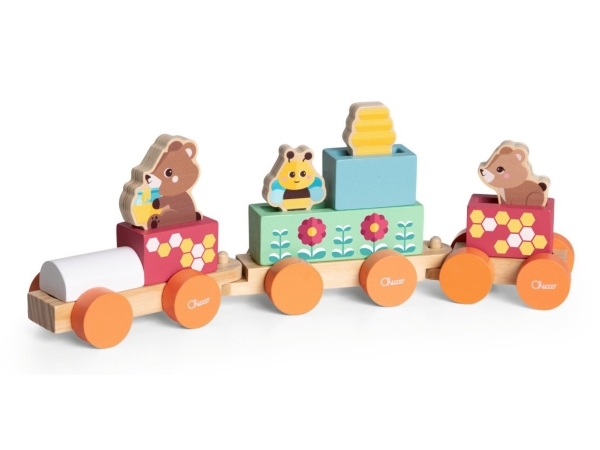 Tåg i trä med vagnar och figurer MY WOOD FRIENDS Chicco | N - A | GameStuff