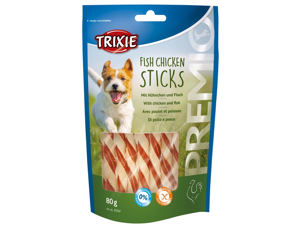 Trixie Premio Fisk Kyckling Sticks, 80 g - (12 pk/ps) | Djurmärken - Tillbehör - Trixie | GameStuff
