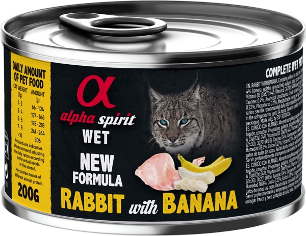CAT Rabbit with banana can, AlphaSpirit, 200 g - (6 pk/ps) | Sällskapsdjur - Katt - Kattmat | GameStuff